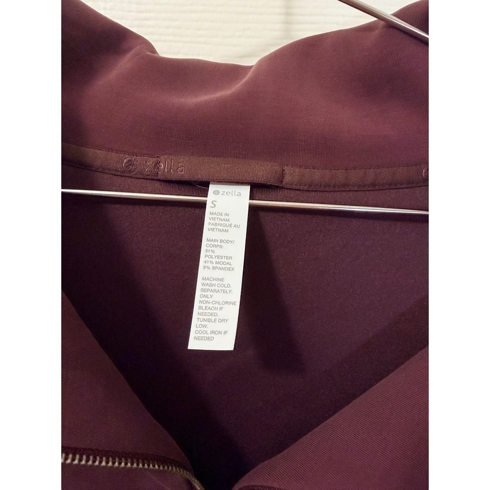Zella Restore Half Zip Pullover Sweatshirt Burgundy Plum Small - Picture 3 of 5